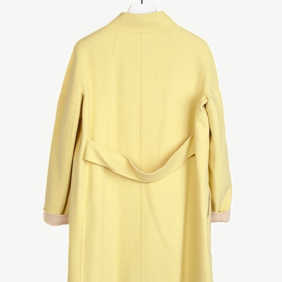 Max Mara Weekend Reversible Beige & Yellow Wool-Blend Coat - Picture 4 of 16